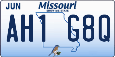 MO license plate AH1G8Q