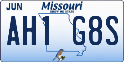 MO license plate AH1G8S