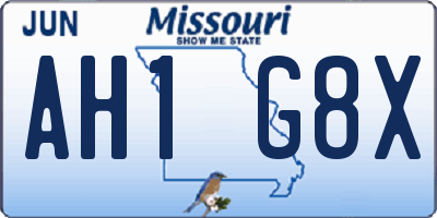 MO license plate AH1G8X