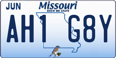 MO license plate AH1G8Y