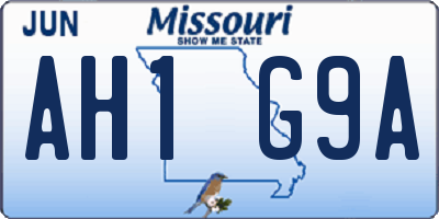 MO license plate AH1G9A