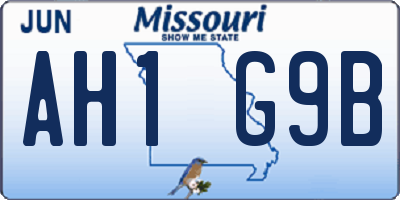 MO license plate AH1G9B