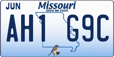 MO license plate AH1G9C