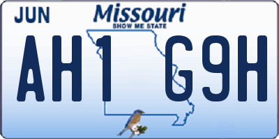 MO license plate AH1G9H