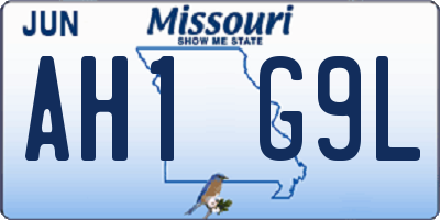 MO license plate AH1G9L