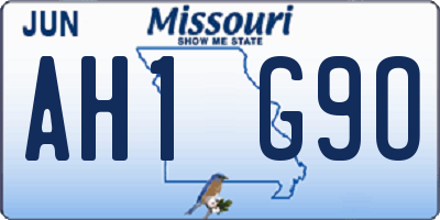 MO license plate AH1G9O