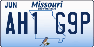 MO license plate AH1G9P