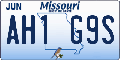 MO license plate AH1G9S