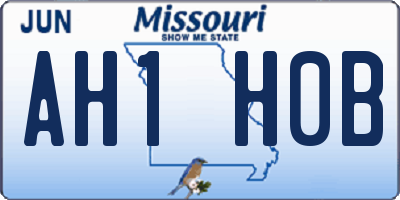 MO license plate AH1H0B