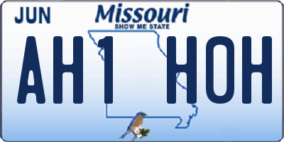 MO license plate AH1H0H