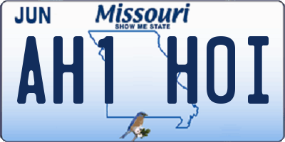 MO license plate AH1H0I