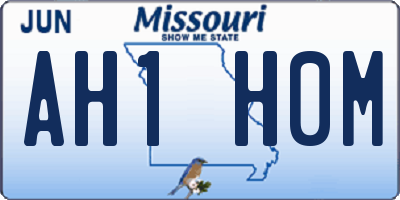 MO license plate AH1H0M