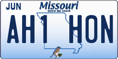 MO license plate AH1H0N