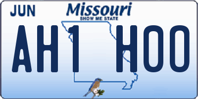 MO license plate AH1H0O