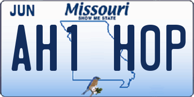 MO license plate AH1H0P