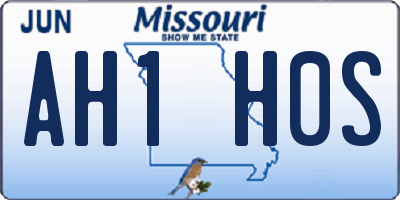 MO license plate AH1H0S