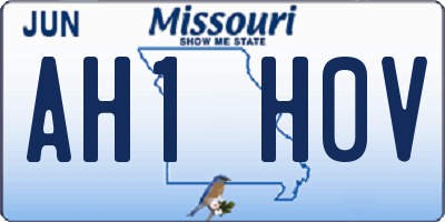 MO license plate AH1H0V