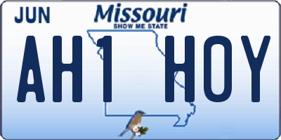 MO license plate AH1H0Y