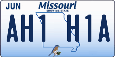 MO license plate AH1H1A