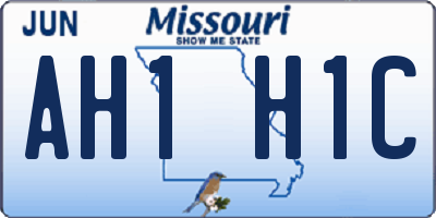 MO license plate AH1H1C