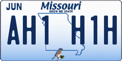 MO license plate AH1H1H