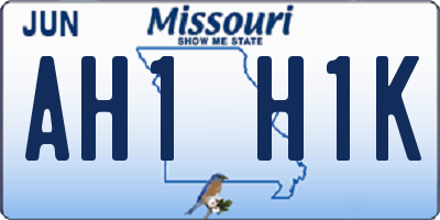 MO license plate AH1H1K