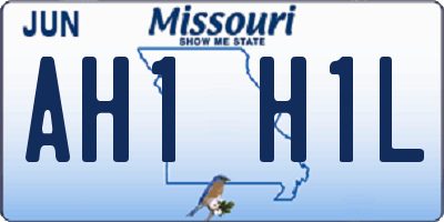 MO license plate AH1H1L