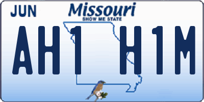 MO license plate AH1H1M