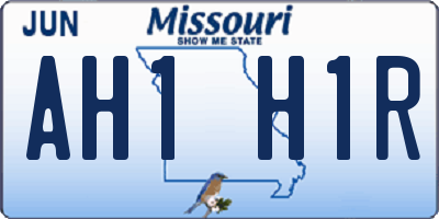 MO license plate AH1H1R