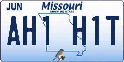 MO license plate AH1H1T