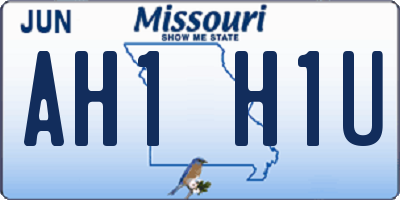 MO license plate AH1H1U