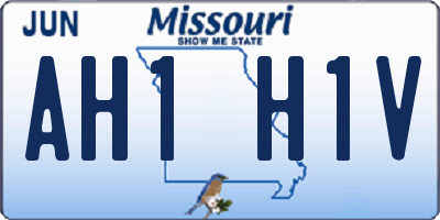 MO license plate AH1H1V