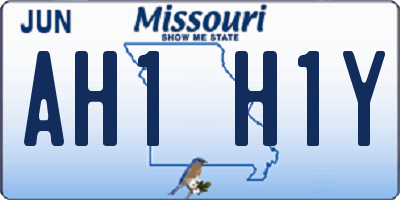 MO license plate AH1H1Y
