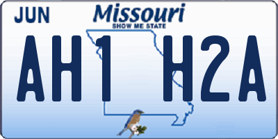 MO license plate AH1H2A