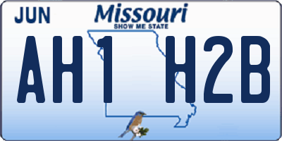 MO license plate AH1H2B