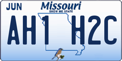 MO license plate AH1H2C