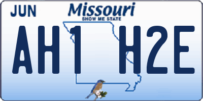 MO license plate AH1H2E