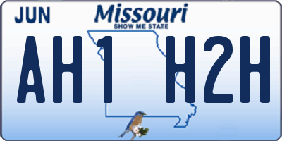 MO license plate AH1H2H