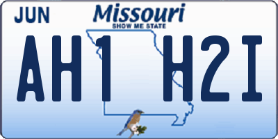 MO license plate AH1H2I