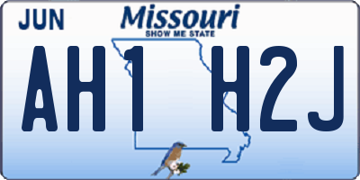 MO license plate AH1H2J