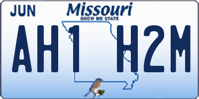 MO license plate AH1H2M