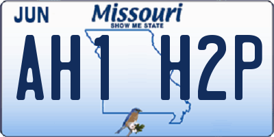 MO license plate AH1H2P