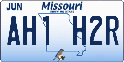 MO license plate AH1H2R