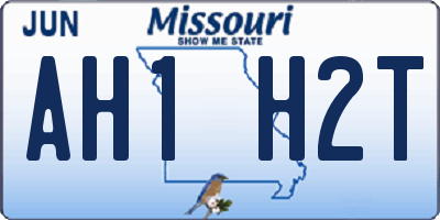 MO license plate AH1H2T