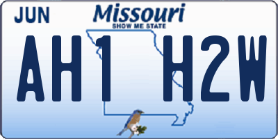 MO license plate AH1H2W