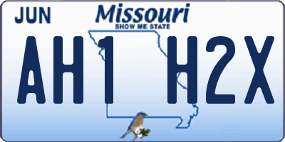 MO license plate AH1H2X