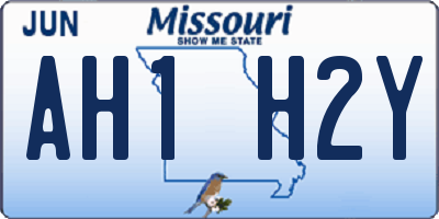 MO license plate AH1H2Y