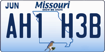 MO license plate AH1H3B