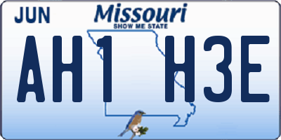 MO license plate AH1H3E