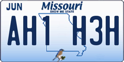 MO license plate AH1H3H